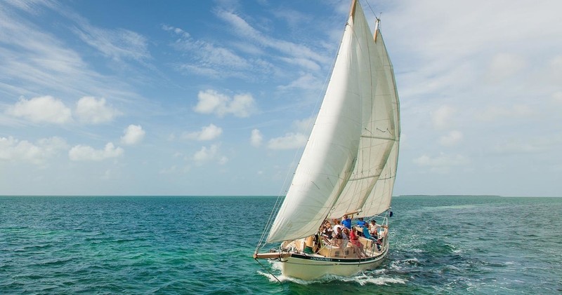 The 65' Schooner sails the pristine waters of Key West.