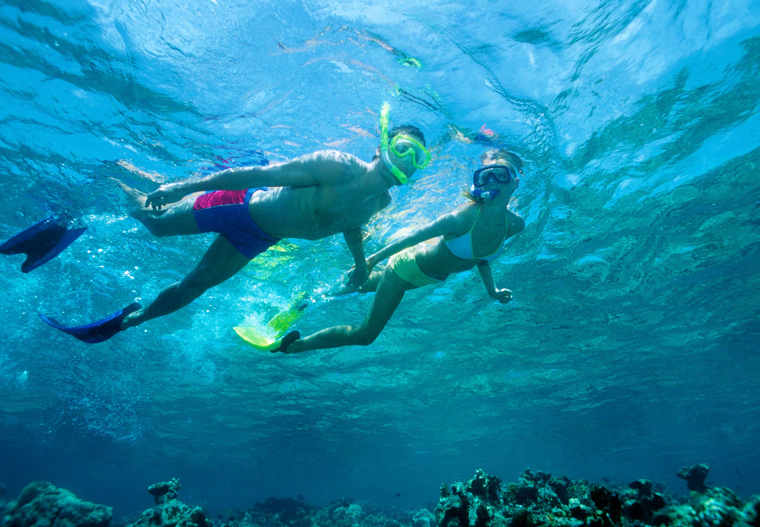 Two people at the reef in Key West Snorkeling