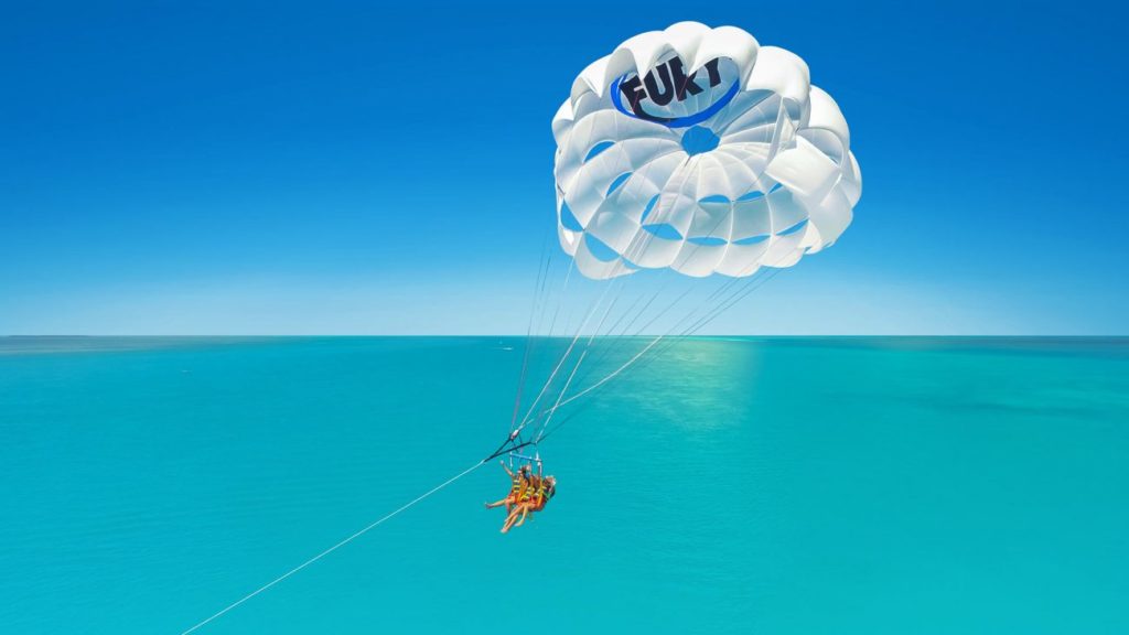 Parasailing above the waters off Key West